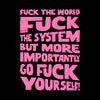 T-SHIRT FUCK THE WORLD PINK