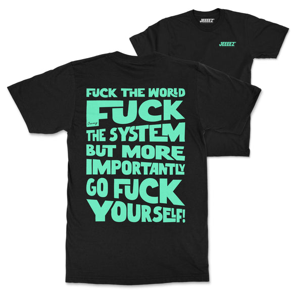 T-SHIRT FUCK THE WORLD GREEN