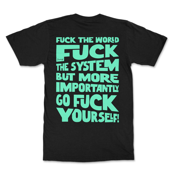 T-SHIRT FUCK THE WORLD GREEN