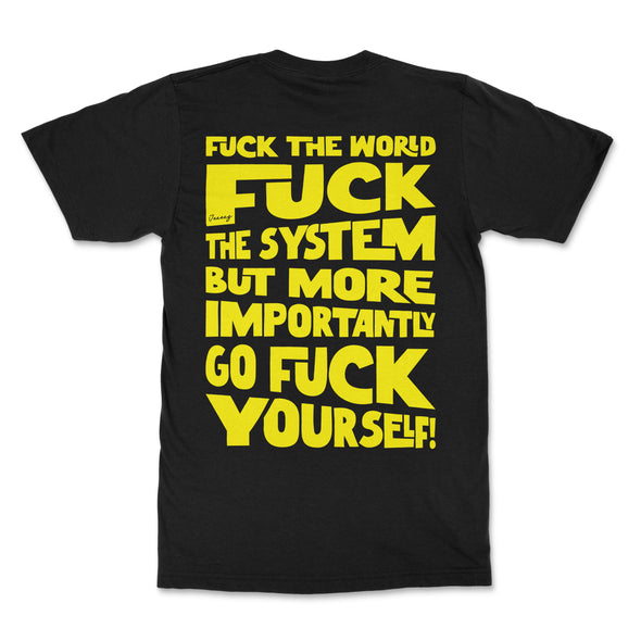 T-SHIRT FUCK THE WORLD YELLOW