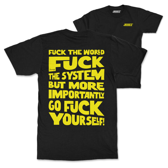 T-SHIRT FUCK THE WORLD YELLOW