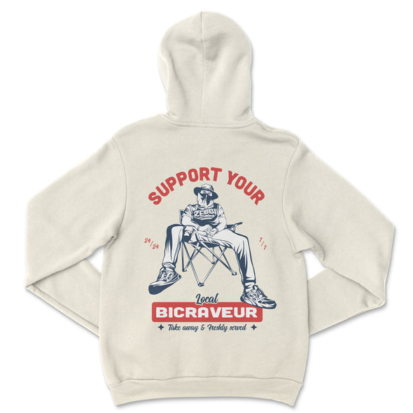 HOODIE CRÈME SUPPORT YOUR LOCAL BICRAVEUR