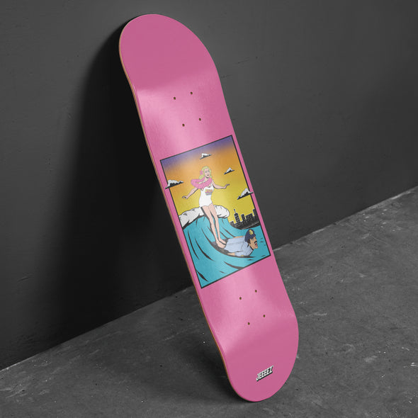 SKATE DECK ZEUBI POLICE SURFER PINK