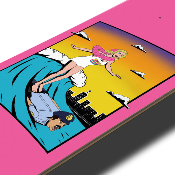 SKATE DECK ZEUBI POLICE SURFER PINK
