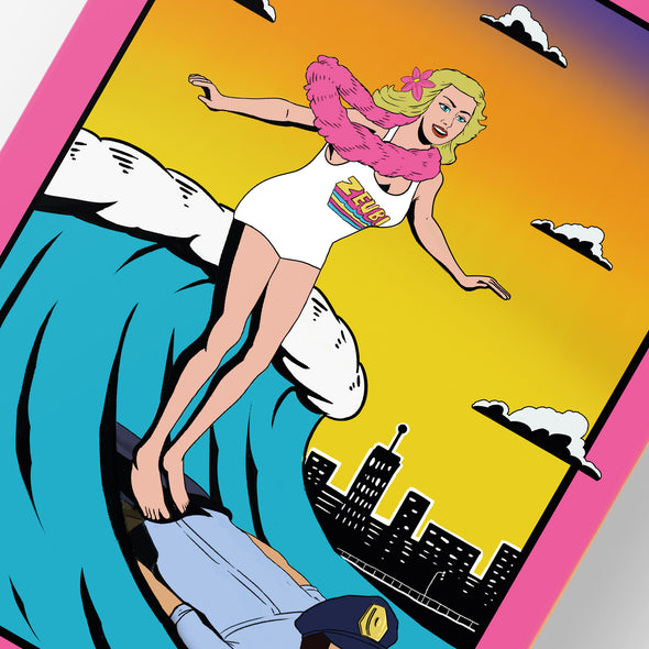 SKATE DECK ZEUBI POLICE SURFER PINK