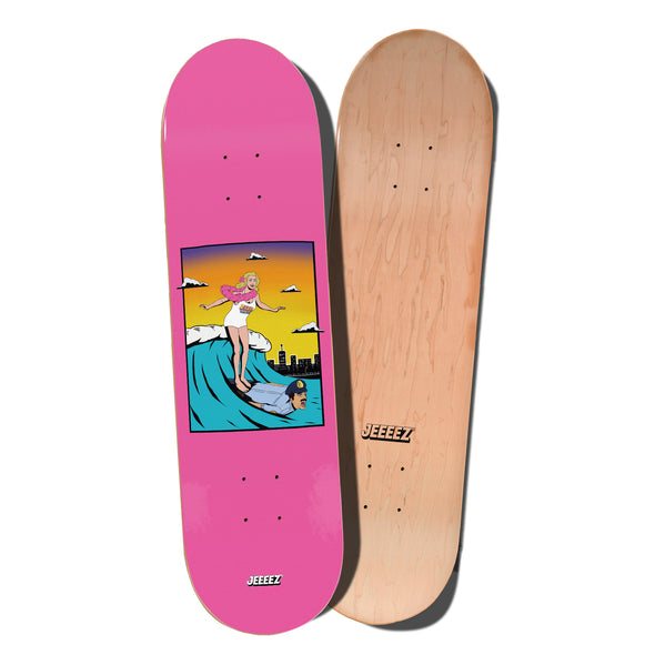 SKATE DECK ZEUBI POLICE SURFER PINK