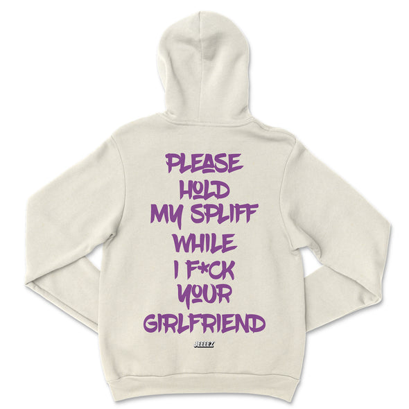 HOODIE PLEASE HOLD MY SPLIFF PURPLE