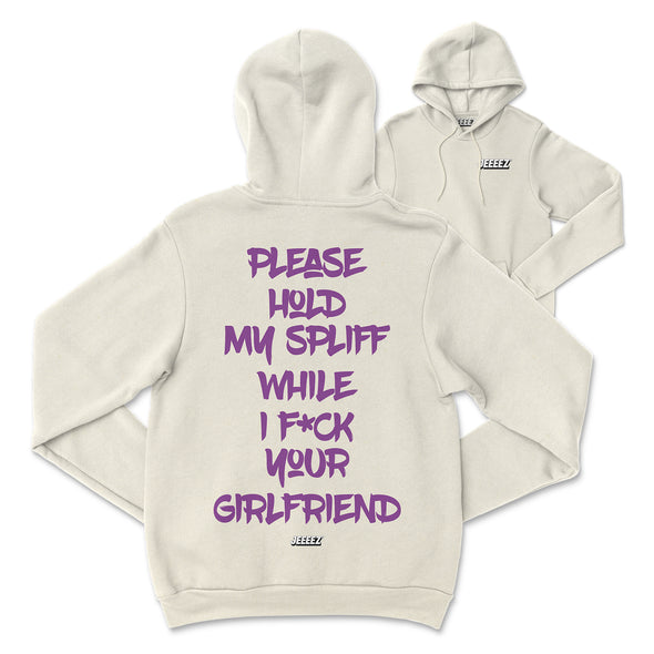 HOODIE PLEASE HOLD MY SPLIFF PURPLE