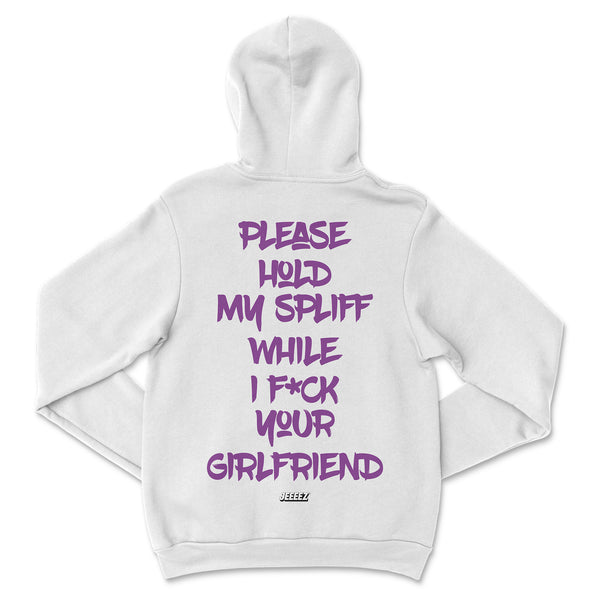 HOODIE PLEASE HOLD MY SPLIFF PURPLE