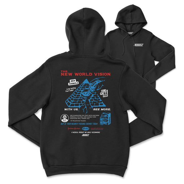 HOODIE THE NEW WORLD VISION BLK