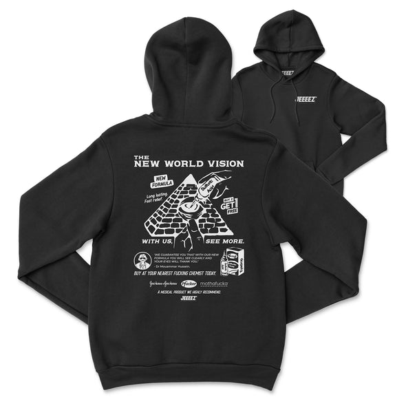 HOODIE THE NEW WORLD VISION B&W