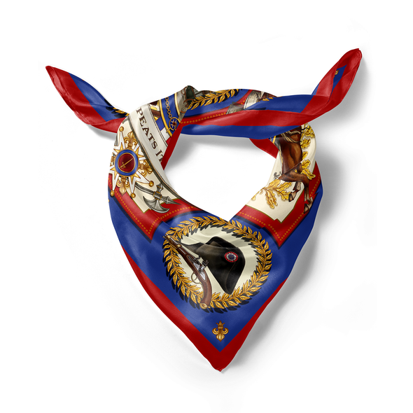 FOULARD EN SOIE JEEEEZ GUILLOTINE HISTORY ALWAYS REPEATS ITSELF - ÉDITION LIMITÉE B&K SILK SCARF