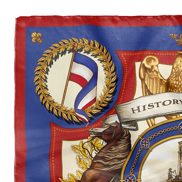 FOULARD EN SOIE JEEEEZ GUILLOTINE HISTORY ALWAYS REPEATS ITSELF - ÉDITION LIMITÉE B&K SILK SCARF