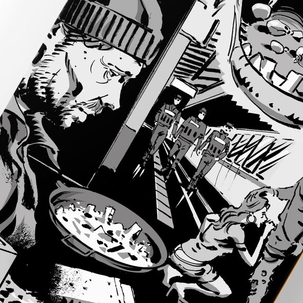 SKATE DECK CRACK JOURNEY TO HELL - B&W