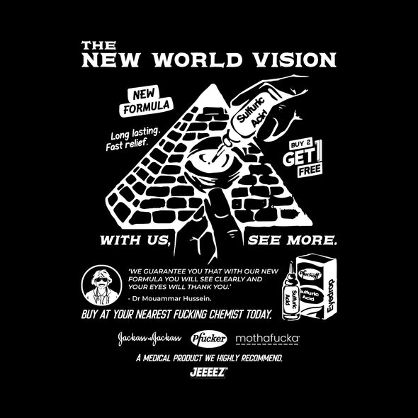T-SHIRT BLK THE NEW WORLD VISION