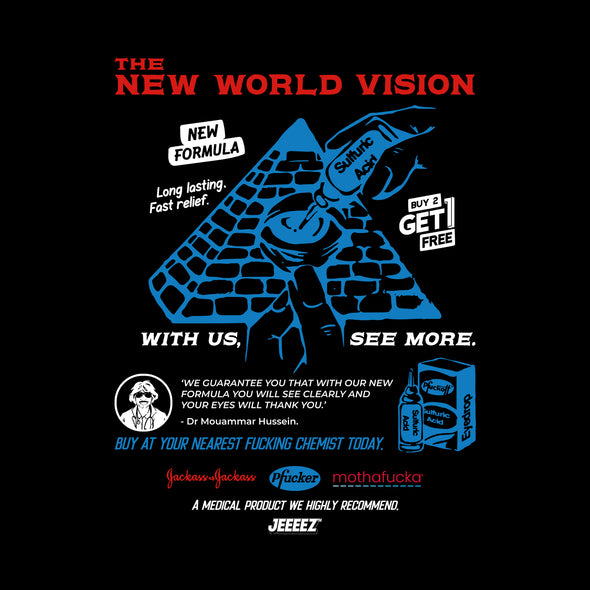 T-SHIRT BLK THE NEW WORLD VISION JEEEEZ
