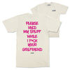 T-SHIRT PLEASE HOLD MY SPLIFF PINK